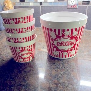 Ceramic popcorn bowl set